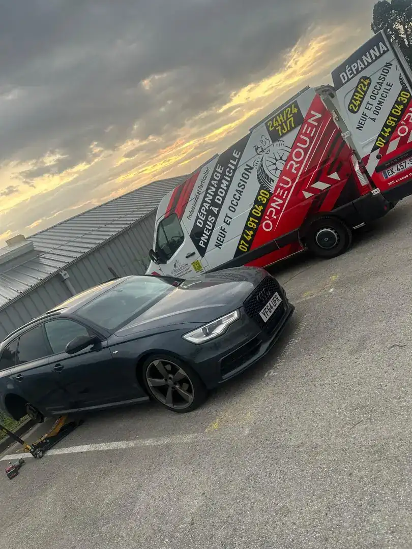 Intervention de l'atelier mobile O'Pneus Rouen sur une Audi A6